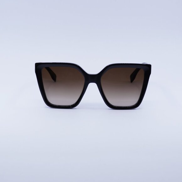 Fendi FE40086I 01F Sunglasses Black Square Frame, Brown Lenses - Picture 3 of 10